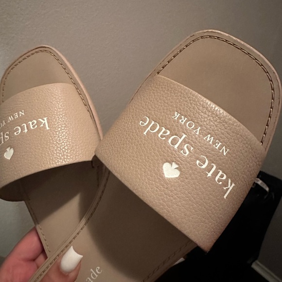 Kate Spade Peyton Slide Sandals Warm Beige - Picture 5 of 5